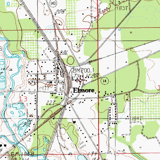 Topographic Map of Elmore Volunteer Fire Department Station 1, AL