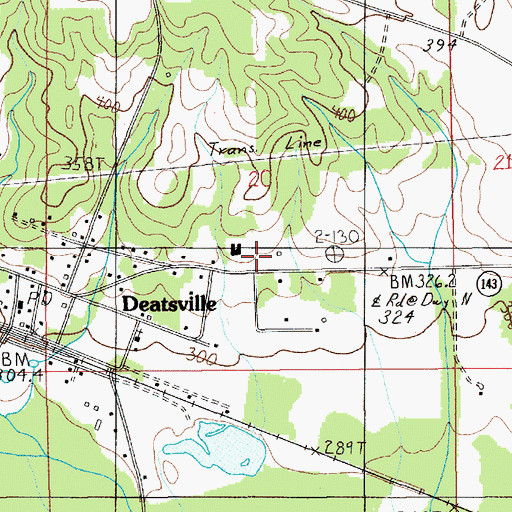 Topographic Map of Deatsville Fire Department, AL