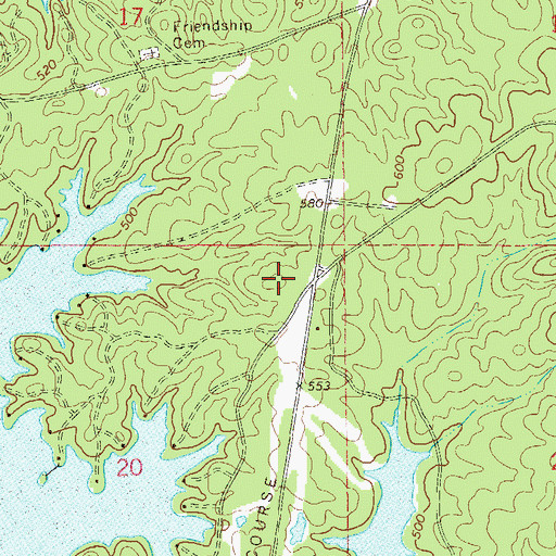 Topographic Map of Willow Point Volunteer Fire Department, AL