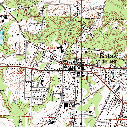 Topographic Map of Eutaw Volunteer Fire Department, AL