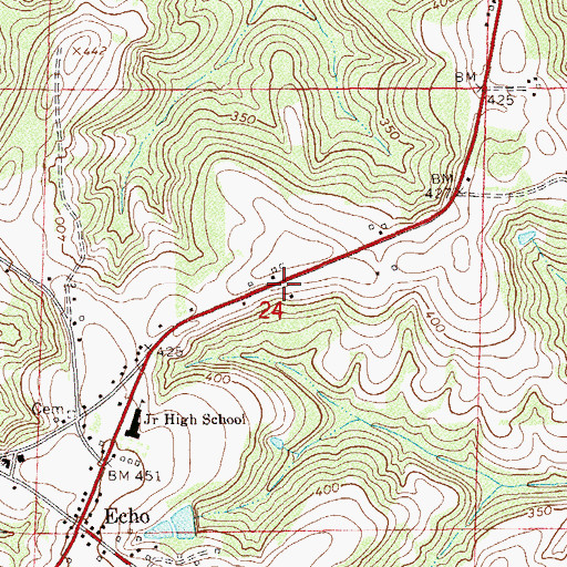 Topographic Map of Echo Volunteer Fire Department, AL
