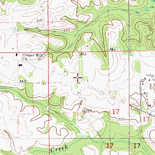 Topographic Map of Chapel Hill Volunteer Fire Department, AL