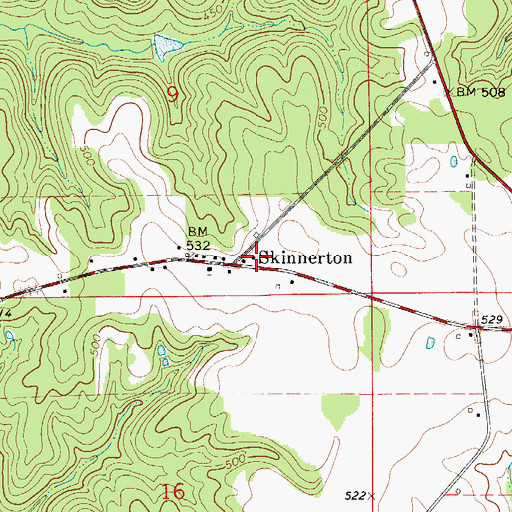 Topographic Map of Skinnerton Volunteer Fire Department, AL