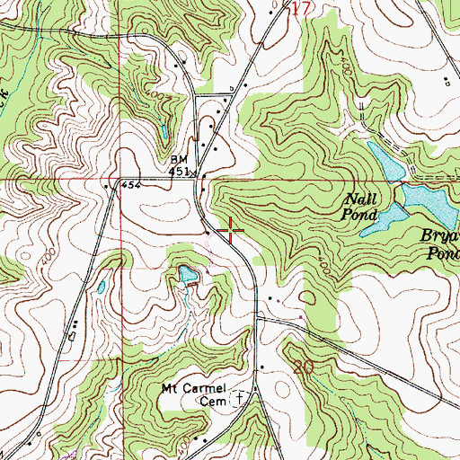 Topographic Map of Buck Creek Volunteer Fire Department, AL