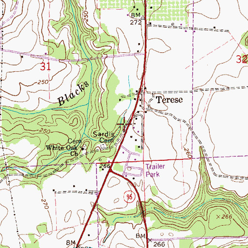 Topographic Map of Eufaula Fire and Rescue Southside Station, AL