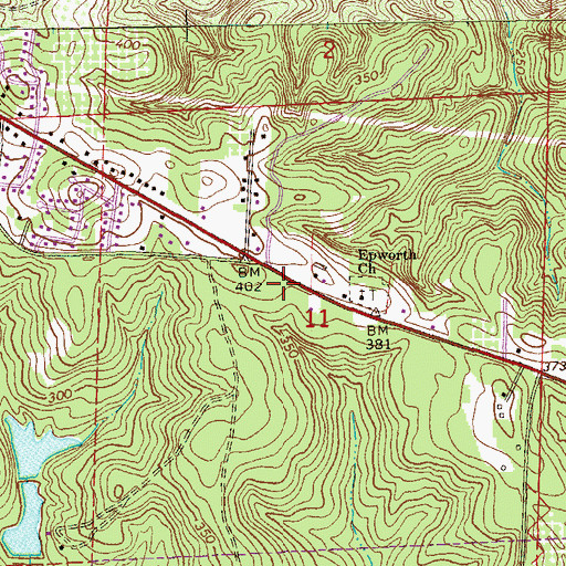 Topographic Map of Eufaula Fire and Rescue Westside Station, AL