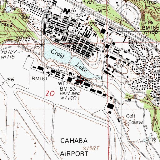 Topographic Map of Craig Volunteer Fire Department, AL