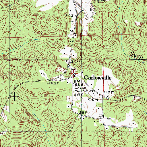 Topographic Map of Carlowville Volunteer Fire Department, AL