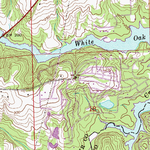 Topographic Map of White Oak Volunteer Fire Department, AL