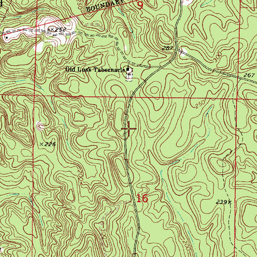 Topographic Map of Lusk Volunteer Fire Department, AL
