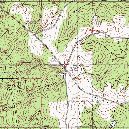 Topographic Map of Flat Rock Volunteer Fire Department, AL