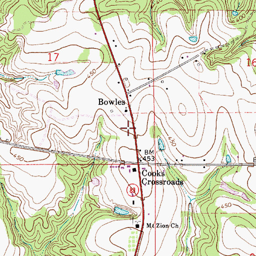 Topographic Map of Lyeffion Fire Department, AL