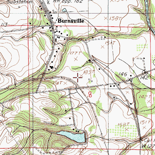 Topographic Map of Burnsville Volunteer Fire Department, AL