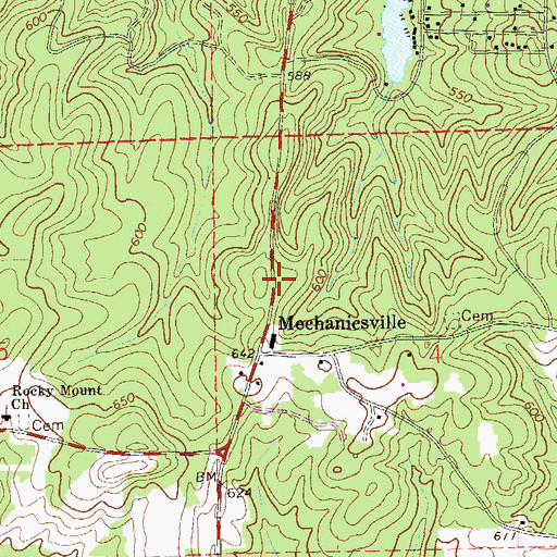 Topographic Map of Lee Chambers Fire Department Station 3, AL
