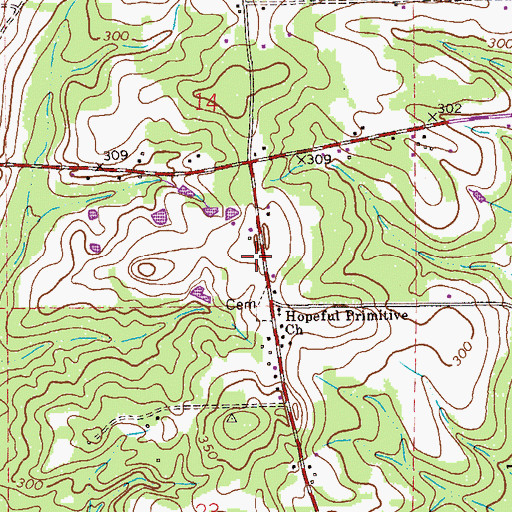 Topographic Map of Marley Mill Fire Department, AL