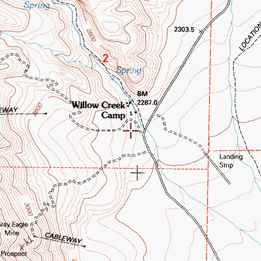 Topographic Map of Willow Creek, CA