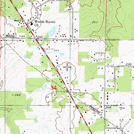 Topographic Map of Semmes Volunteer Fire Department Station 2, AL