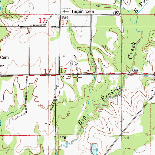 Topographic Map of West Perry - East Hale Volunteer Fire Department, AL
