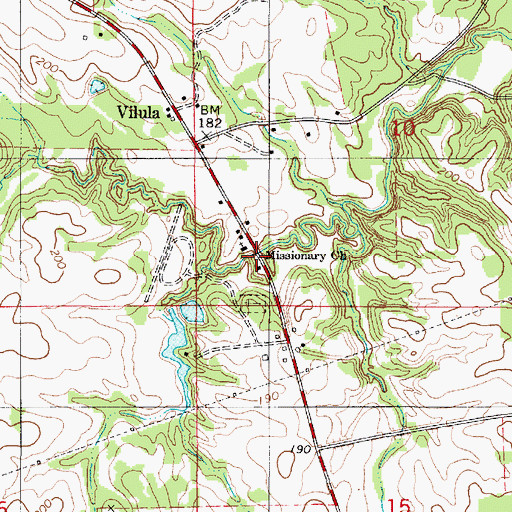 Topographic Map of Hamburg Volunteer Fire Department, AL