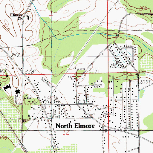 Topographic Map of Elmore Volunteer Fire Department Station 2, AL