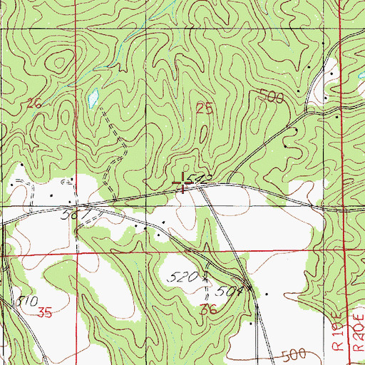 Topographic Map of Redland Volunteer Fire Department Station 2, AL