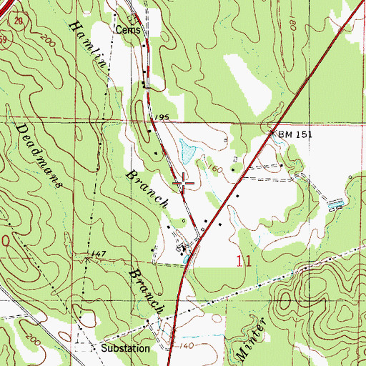 Topographic Map of Springfield Volunteer Fire Department, AL