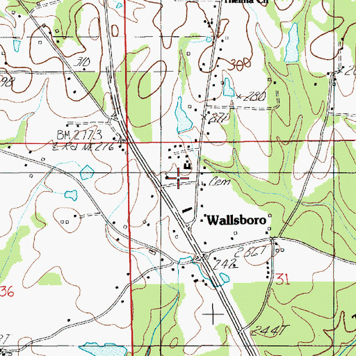 Topographic Map of Wetumpka Volunteer Fire Department Station 3, AL
