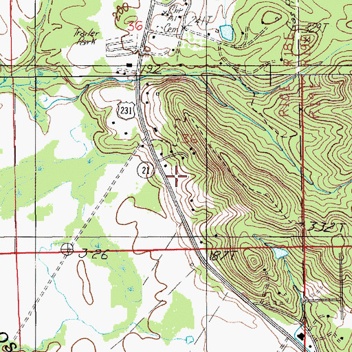 Topographic Map of Wetumpka Volunteer Fire Department Station 4, AL