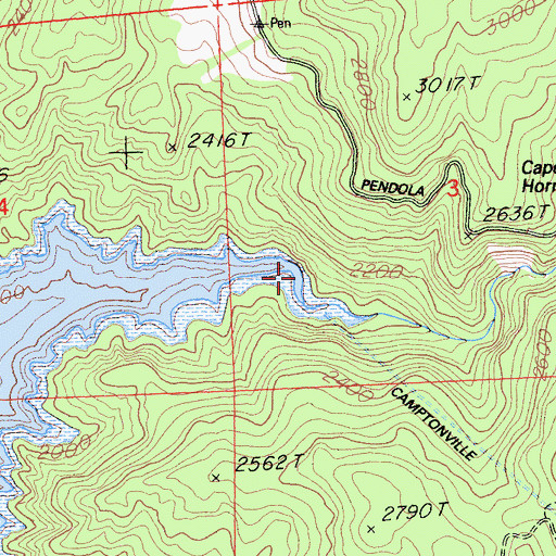 Topographic Map of Willow Creek, CA