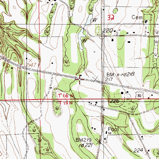 Topographic Map of Tyler Volunteer Fire Department, AL