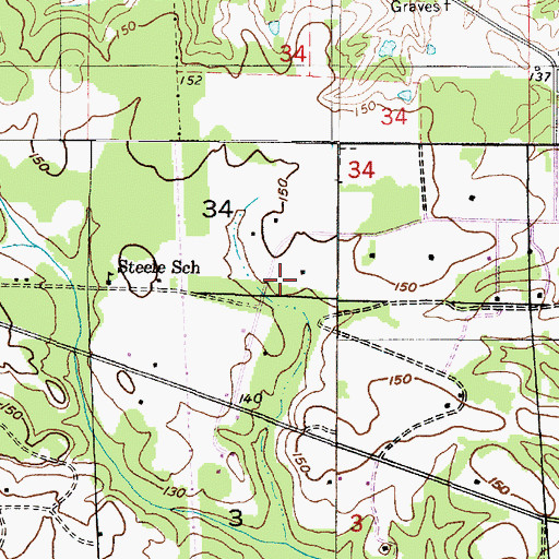 Topographic Map of Dollarhide Volunteer Fire Department, AL