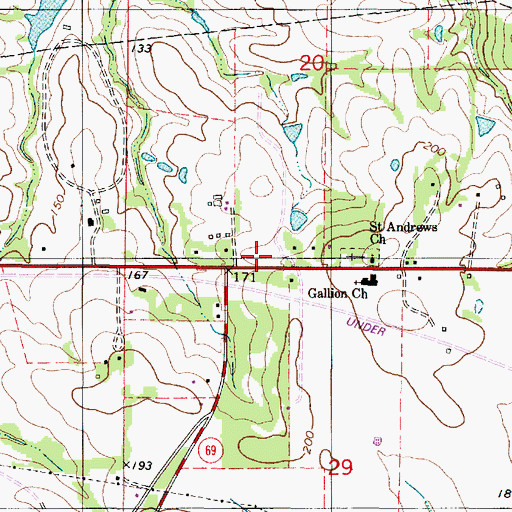 Topographic Map of Gallion Volunteer Fire Department, AL