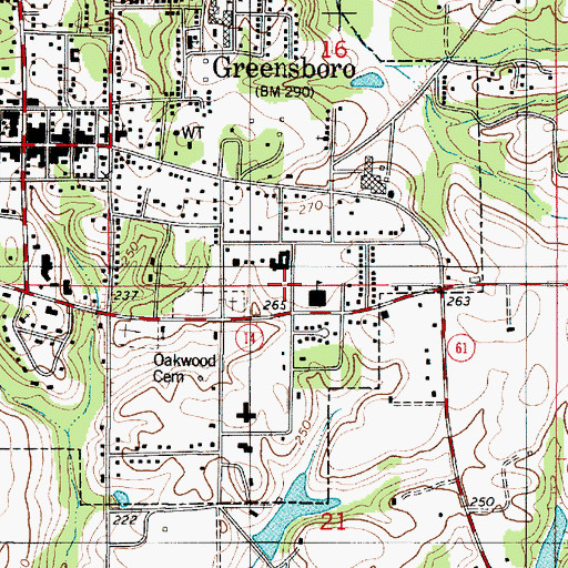 Topographic Map of Greensboro Volunteer Fire Department, AL