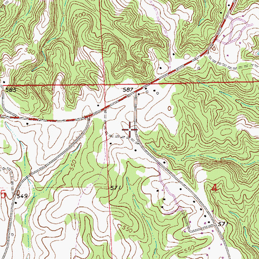 Topographic Map of Highway 51 Volunteer Fire Department, AL