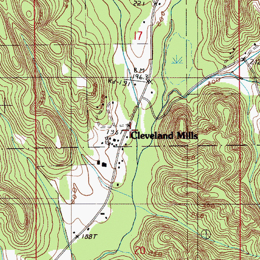 Topographic Map of Sprott Volunteer Fire Department, AL