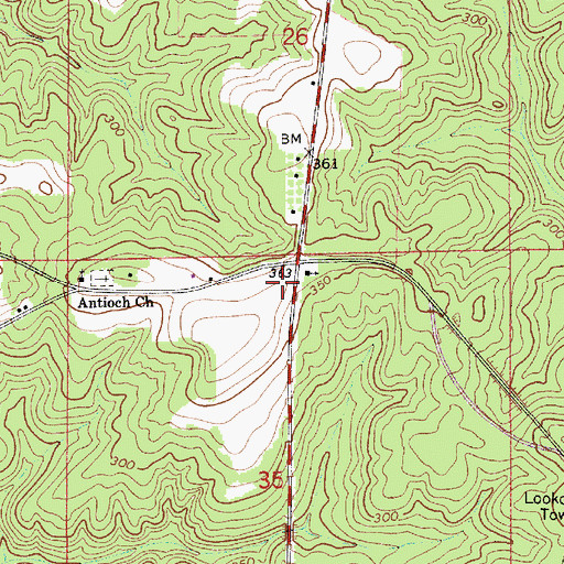 Topographic Map of Beat Volunteer Fire Department 8, AL
