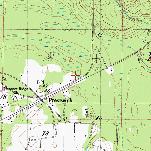 Topographic Map of Leroy Volunteer Fire Department Station 2, AL