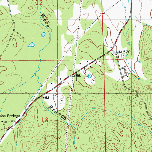 Topographic Map of Marble Valley Volunteer Fire Department, AL