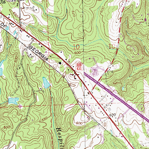Topographic Map of Friendship Firefighters Association Station 1, AL