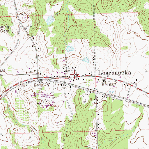 Topographic Map of Southwest Lee County Fire Protection Station 2, AL