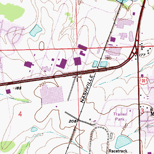 Topographic Map of Montgomery Fire Department Station 14, AL