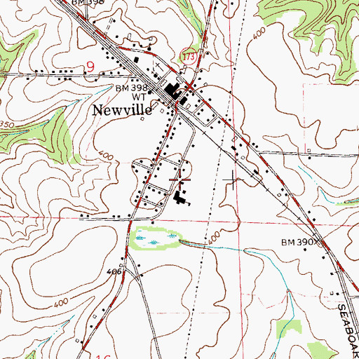 Topographic Map of Newville Volunteer Fire Department, AL