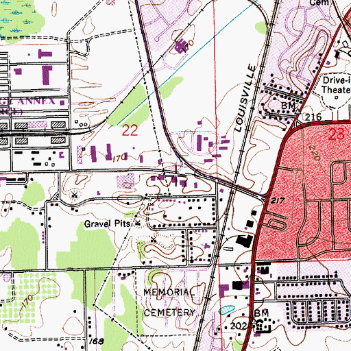 Topographic Map of Montgomery Fire Department Station 4, AL