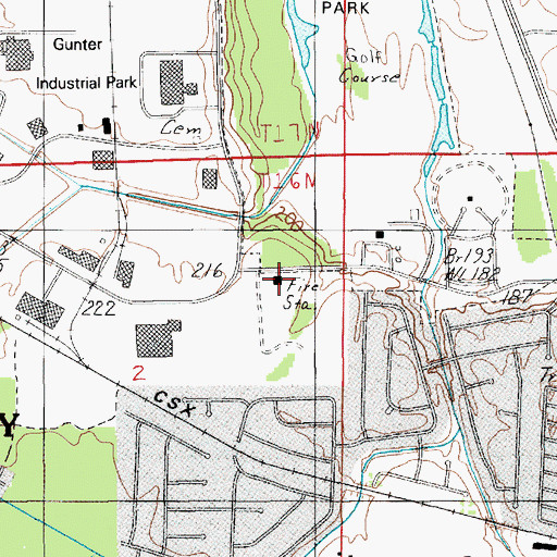 Topographic Map of Montgomery Fire Department Station 5, AL