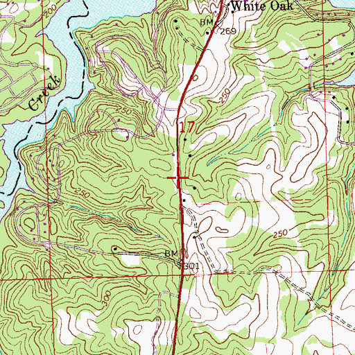 Topographic Map of Screamer Volunteer Fire Department Station 3, AL