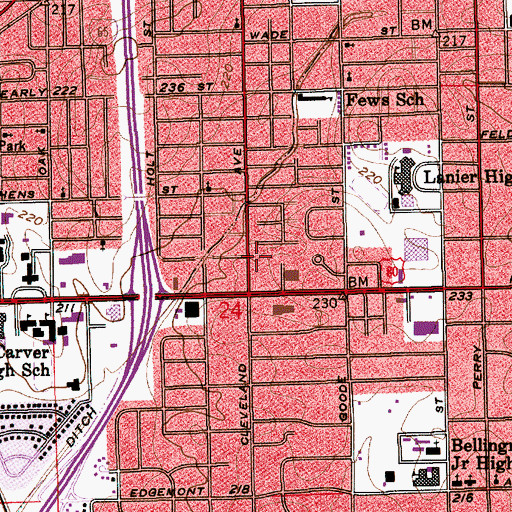 Topographic Map of Montgomery Fire and Rescue Department Station 10, AL