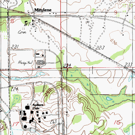 Topographic Map of Montgomery Fire Department Station 15, AL