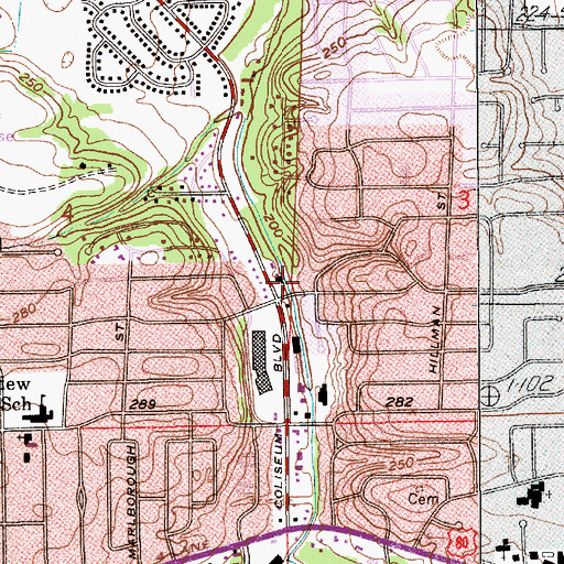 Topographic Map of Montgomery Fire Department Station 11, AL