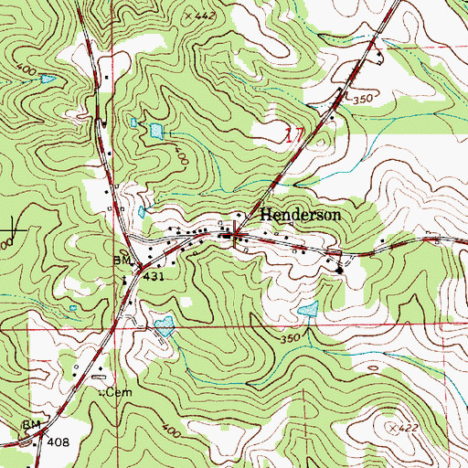Topographic Map of Henderson Volunteer Fire Department, AL