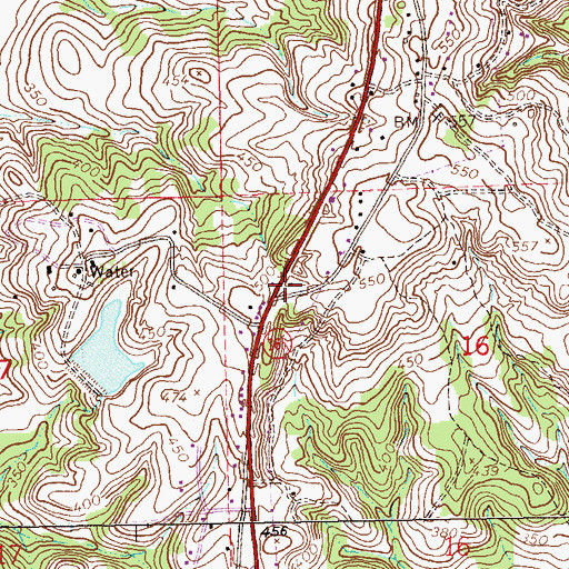 Topographic Map of Mount Olive Volunteer Fire Department, AL